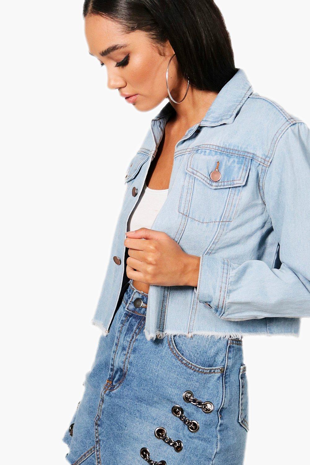 Cropped petite best sale denim jacket